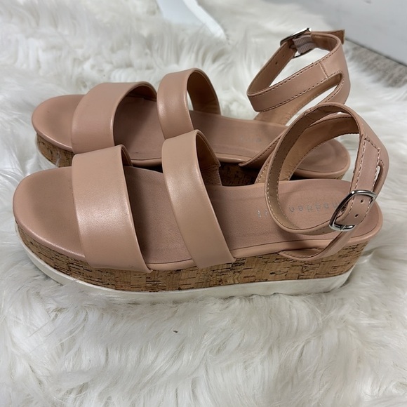Madden Girl Nude Beige Platform Cork Sandals 7 - Picture 3 of 9